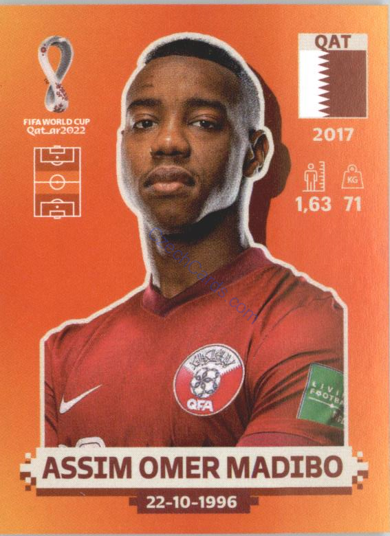 Assim Omer Madibo 2022 Panini WC Qatar Sticker #QAT 13 Qatar, Katar