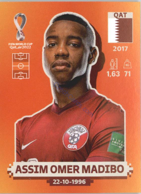 Assim Omer Madibo 2022 Panini WC Qatar Sticker #QAT 13 Qatar, Katar