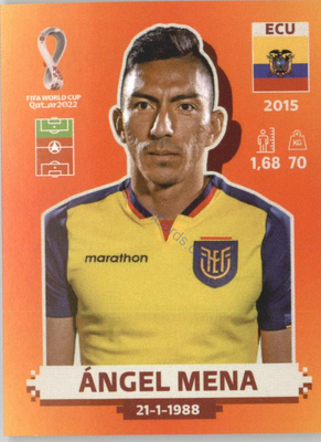 Ángel Mena 2022 Panini WC Qatar Sticker #ECU 16 / Ecuador,
