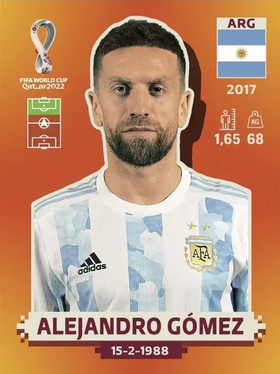 Panini # Arg16 - Alejandro Gómez. Mundial Qatar 2022