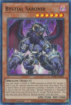 SJ Bystial Saronir - DABL-EN007 - Super Rare 1st Edition Darkwing Blast 1st Edition Singles (Espanol)