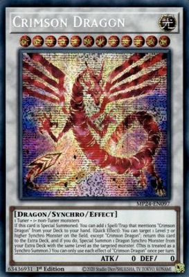 SJ Crimson Dragon - MP24-EN097 - Prismatic Secret Rare 1st Edition Mega Tin 2024 Dueling Mirrors Singles