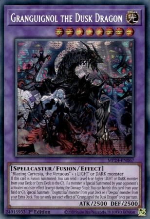 SJ Granguignol the Dusk Dragon - MP24-EN067 - Prismatic Secret Rare 1st Edition Mega Tin 2024 Dueling Mirrors Singles