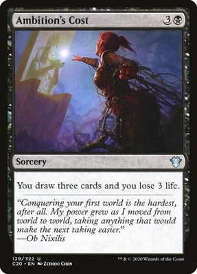 Ambition&#39;s Cost 129/322 - Commander 2020 (C20)