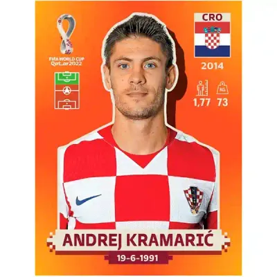Cro 17 Andrej Kramarić- Panini Qatar Copa Mundial 2022
