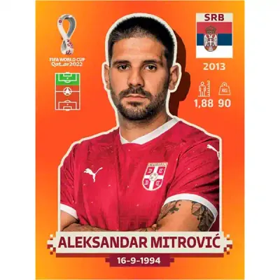 Aleksandar Mitrović Srb_17  Panini Qatar Copa Mundial 2022