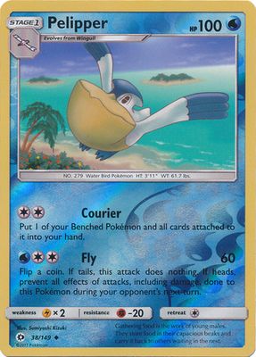 Pelipper - 38/149 - Uncommon Reverse Holo Sun &amp; Moon (Base Set) Reverse Holo Singles