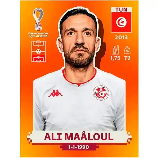 Ali Maâloul Tun 7  Panini Qatar Copa Mundial 2022