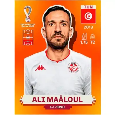 Ali Maâloul Tun 7  Panini Qatar Copa Mundial 2022