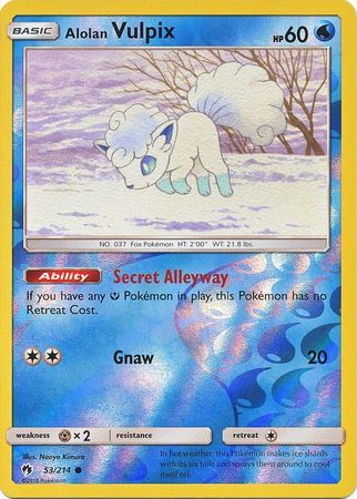 Alolan Vulpix - 53/214 - Common Reverse Holo Sun &amp; Moon: Lost Thunder Reverse Holo Singles (Español)
