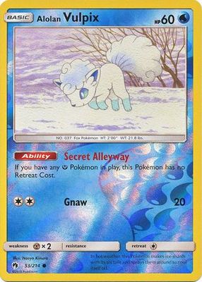 Alolan Vulpix - 53/214 - Common Reverse Holo Sun &amp; Moon: Lost Thunder Reverse Holo Singles (Español)