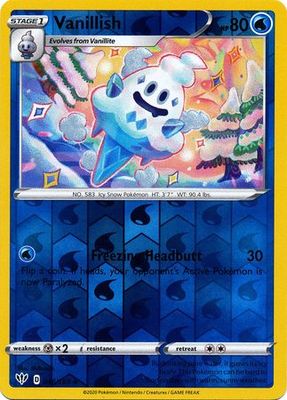 Vanillish - 046/189 - Uncommon Reverse Holo Sword &amp; Shield: Darkness Ablaze Reverse Holo Singles (Español)