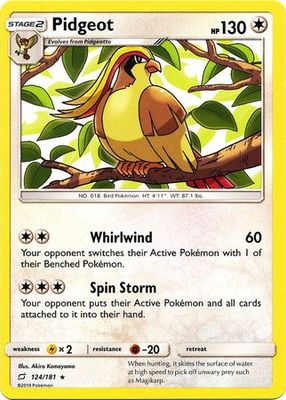 Pidgeot - 124/181 - Rare Sun &amp; Moon: Team Up Singles