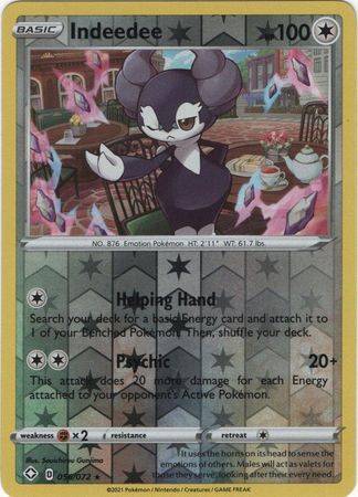 Indeedee - 056/072 - Holo Rare Reverse Holo Shining Fates Reverse Holo Singles