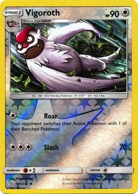 Vigoroth - 169/236 - Uncommon Reverse Holo Sun &amp; Moon: Unified Minds Reverse Holo Singles