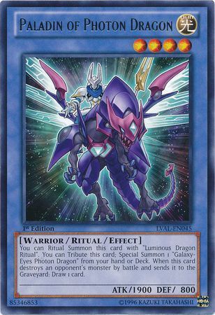 Paladin of Photon Dragon - LVAL-EN045 - Rare 1st Edition Legacy of the Valiant 1st Edition Singles