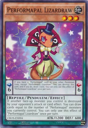 Performapal Lizardraw - CROS-EN004 - Common 1st Edition Crossed Souls 1st Edition Singles