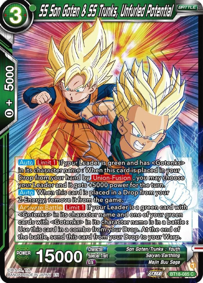SS Son Goten &amp; SS Trunks, Unfurled Potential - Dawn of the Z-Legends (DBS-B18) Dawn of the Z-Legends
