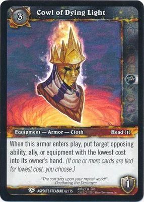 Cowl of Dying Light - Aspects Treasure 62/75 - Common foild WoW: Battle of the Aspects Treasure Pack Singles