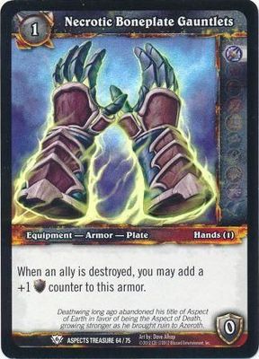 Necrotic Boneplate Gauntlets - Aspects Treasure 64/75 - Common foild WoW: Battle of the Aspects Treasure Pack Singles