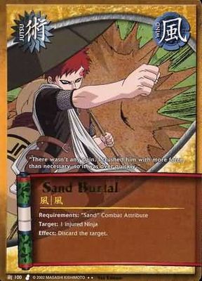 Sand Burial - J-100 - Rare Naruto: Curse of the Sand