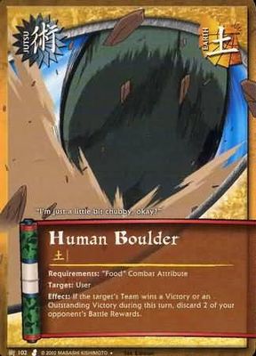 Human Boulder - J-102 - Uncommon foild Naruto: Curse of the Sand