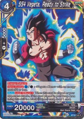 Dragon Ball Super Card Game SS4 Vegeta, Ready to Strike Series 16 Booster: Realm of the Gods BT16-145 Regular Rare FOIL/ PRE-RELEASE