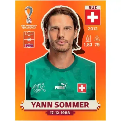 Yann Sommer Sui 2- Pegatina Panini Qatar Copa Mundial 2022