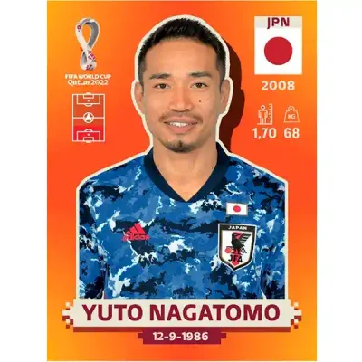 Yuto Nagatomo Jpn 4 - Pegatina Panini Qatar Copa Mundial 2022