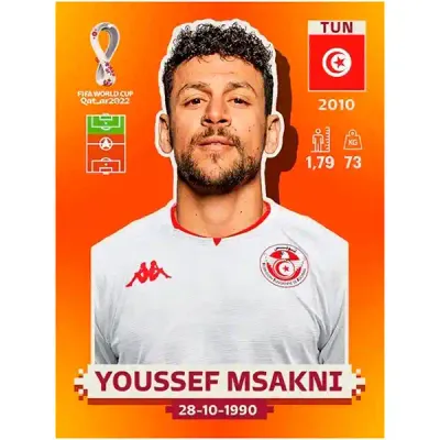 Youssef Msakni Tun 18 -  Pegatina Panini Qatar Copa Mundial 2022