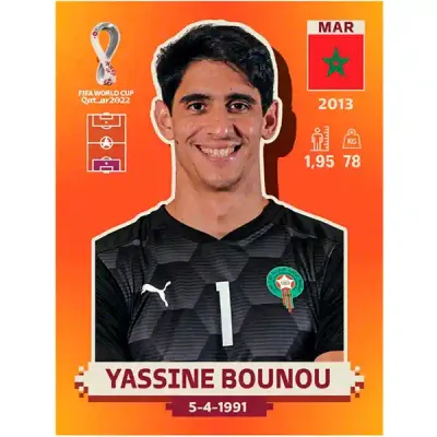 Yassine Bounou Mar 2 - Pegatina Panini Qatar Copa Mundial 2022