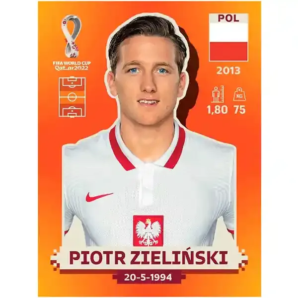Pol 15 Piotr Zieliński - Pegatina Panini Qatar Copa Mundial 2022