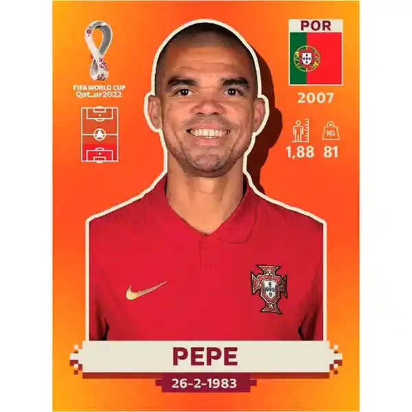 Pepe - Por 7 - Pegatina Panini Qatar Copa Mundial 2022