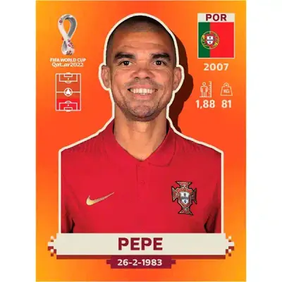 Pepe - Por 7 - Pegatina Panini Qatar Copa Mundial 2022