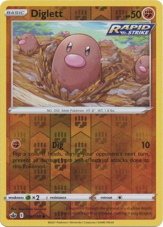 Diglett - 076/198 - Common Reverse Holo Sword &amp; Shield: Chilling Reign Reverse Holo Singles