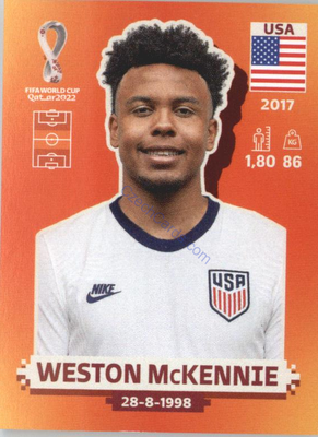 Weston McKennie 2022 Panini WC Qatar Sticker #USA 13 USA