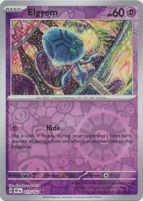 Elgyem - 073/162 - Common Reverse Holo Scarlet &amp; Violet: Temporal Forces Reverse Holo Singles