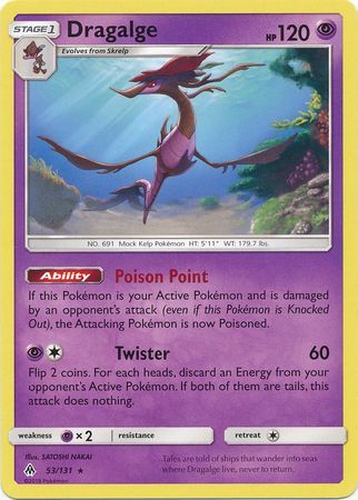 Dragalge - 53/131 - Rare Sun &amp; Moon: Forbidden Light Singles (Español)