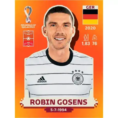 Robin Gosens Ger 5 / Pegatina Panini Qatar Copa Mundial 2022