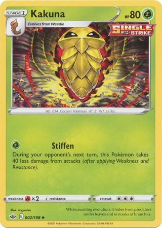 Kakuna - 002/198 - Uncommon Sword &amp; Shield: Chilling Reign Singles
