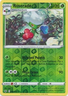 Roserade - 004/202 - Rare Reverse Holo Sword &amp; Shield (Base Set) Reverse Holo Singles