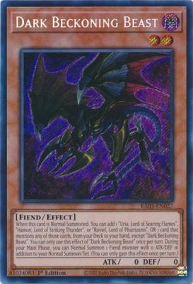 Dark Beckoning Beast - RA03-EN027 - Secret Rare 1st Edition Quarter Century Bonanza 1st Edition Singles