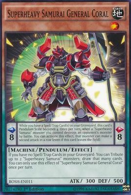 Superheavy Samurai General Coral - BOSH-EN011 - Common 1st Edition Breakers of Shadow 1st Edition Singles (espanol)