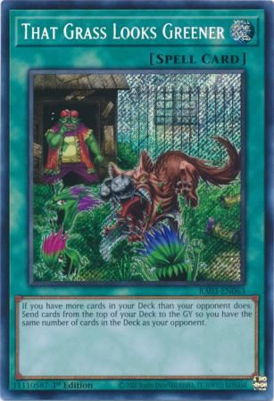 That Grass Looks Greener - RA03-EN063 - Secret Rare 1st Edition Quarter Century Bonanza 1st Edition Singles