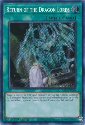 Return of the Dragon Lords - RA03-EN060 - Secret Rare 1st Edition Quarter Century Bonanza 1st Edition Singles