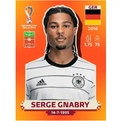 Serge Gnabry Ger 15  Pegatina Panini Qatar Copa Mundial 2022