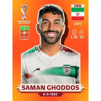 Saman Ghoddos Irn 18, Pegatina Panini Qatar Copa Mundial 2022
