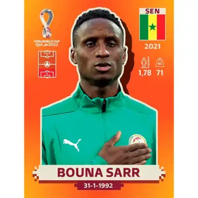 Bouna Sarr Sen 9  Pegatina Panini Qatar Copa Mundial 2022