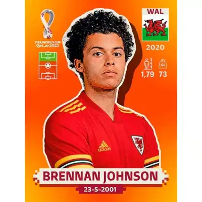 Brennan Johnson Wal 18, Pegatina Panini Qatar Copa Mundial 2022