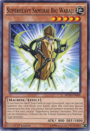 Superheavy Samurai Big Waraji - MP16-EN006 - Common 1st Edition Yu-Gi-Oh! 2016 Mega-Tins 1st Edition Singles